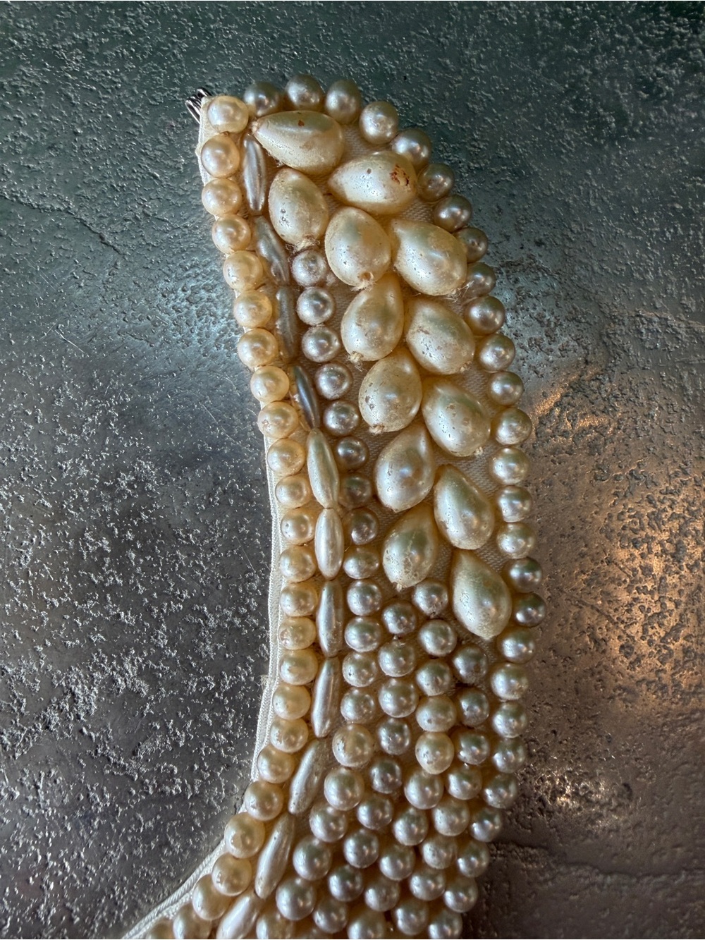 Vintage 1950s Baar & Beards Faux Pearl Collar Necklace, Made in Japan WPL 10360, - Picture 3 of 10